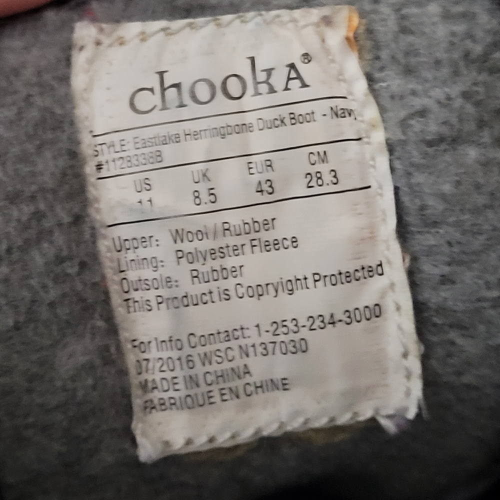 Chooka Eastlake Herringbone Gray Quilted Duck Boots Winter Sz 11 - Picture 12 of 12